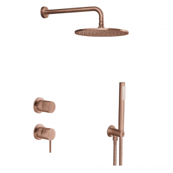 Σετ Εντοιχισμού ( μίκτης, κεφαλή τοίχου, τηλέφωνο ) La Torre Elle 2 Εξόδων Rose Gold Brushed